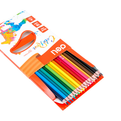 KALAM.KZ - Карандаши цветные, 18 цветов трехгранная форма, набор Deli "ColoRun"