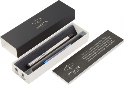 KALAM.KZ - Ручка перьевая Parker Vector Stainless Steel, 0,8 мм F, синяя S0029690