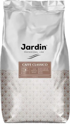 Кофе в зернах Jardin Classico 1000гр средней обжарки арабика/робуста в мягкой упаковке с клапаном 
