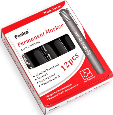 KALAM.KZ - Маркер перманентный, 1.5-2.5мм, круглый наконечник, черный Foska купить KALAM.KZ - Маркер перманентный, 1.5-2.5мм, круглый наконечник, черный Foska