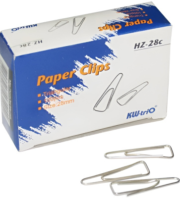 KALAM.KZ - Скрепки 28мм, 100шт, треугольные, никелированные KW-trio купить KALAM.KZ - Скрепки 28мм, 100шт, треугольные, никелированные KW-trio