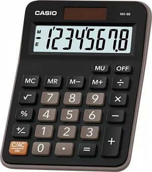 KALAM.KZ - Калькулятор 8 разрядов, 29 x 106,5 x 147 мм, черный CASIO MX-8B-BK-W-EC