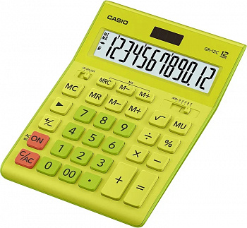 KALAM.KZ - Калькулятор 12 разрядов, 34,5 x 210 x 155мм, салатовый CASIO GR-12C-GN-W-EP