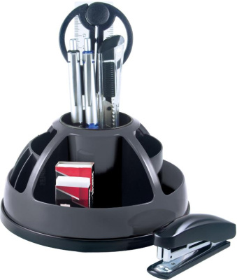 Набор настольный 9 предметов, пластик, серый/черный O-Life Набор настольный 9 предметов, пластик, серый/черный O-Life