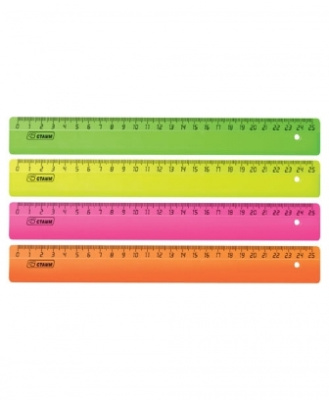Линейка 25см, неоновая желтая, пластик Стамм Линейка 25см, неоновая желтая, пластик Стамм