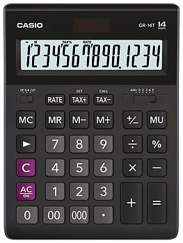 KALAM.KZ - Калькулятор 14 разрядов, 35 x 155 x 209мм, черный CASIO GR-14T-W-EP