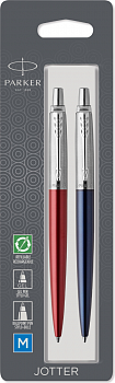 KALAM.KZ - Набор подарочный, шариковая ручка Red и гелевая ручка Blue, "Jotter London" Parker
