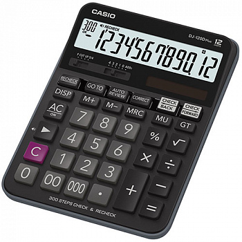 KALAM.KZ - Калькулятор 12 разрядов, 34,6 x 144 x 192мм, черный CASIO DJ-120DPLUS-W-EP