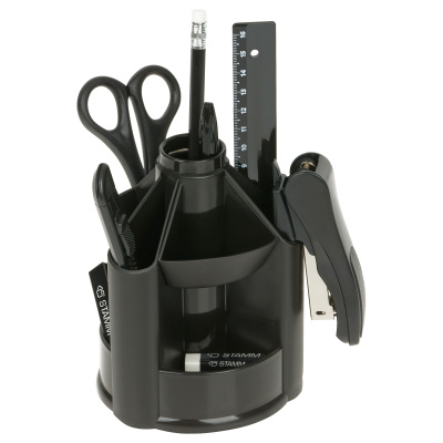 Набор настольный 13 предметов, пластик, черный "MiniDesk" Стамм Набор настольный 13 предметов, пластик, черный "MiniDesk" Стамм