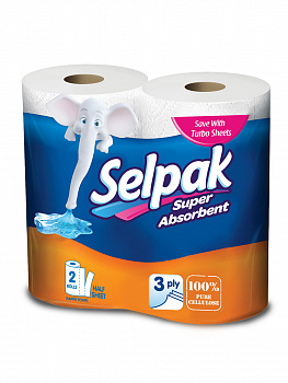 KALAM.KZ - Бумажные полотенца в уп, 2 шт,3-х слойные Selpak