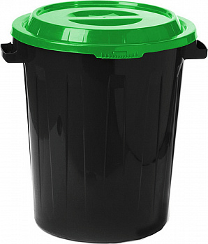 KALAM.KZ - Бак для мусора 150л, с крышкой пластиковый зел/черный