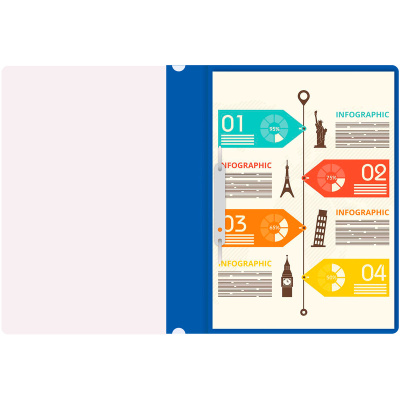 KALAM.KZ - Скоросшиватель пластиковый A4 130 мкм, синий Buro купить KALAM.KZ - Скоросшиватель пластиковый A4 130 мкм, синий Buro