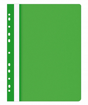 KALAM.KZ - Скоросшиватель пластиковый, с перфорацией, A4, 100/170мкм, зеленый Office, PBS