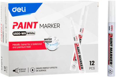 Маркер-краска 1.5-2 мм, белый DELI "Paint" Маркер-краска 1.5-2 мм, белый DELI "Paint"