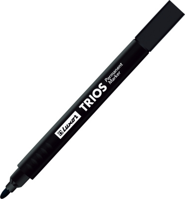 Маркер перманентный, 1-2мм., круглый наконечник, BX Trios, черный Luxor Маркер перманентный, 1-2мм., круглый наконечник, BX Trios, черный Luxor