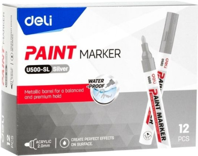 KALAM.KZ - Маркер-краска 1.5-2 мм, серебряный DELI "Paint" купить KALAM.KZ - Маркер-краска 1.5-2 мм, серебряный DELI "Paint"