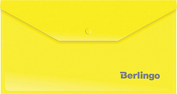 KALAM.KZ - Папка-конверт на кнопке C6, 0,18 мм., желтая Berlingo