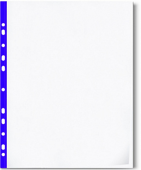 KALAM.KZ - Файл прозрачный A4, 0,030мм, синяя кромка Berlingo